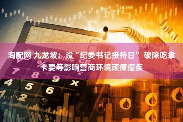 淘配网 九龙坡：设“纪委书记接待日” 破除吃拿卡要等影响营商环境顽瘴痼疾